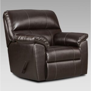 2450 Austin Brown recliner chair with leather-look upholstery and manual reclining function