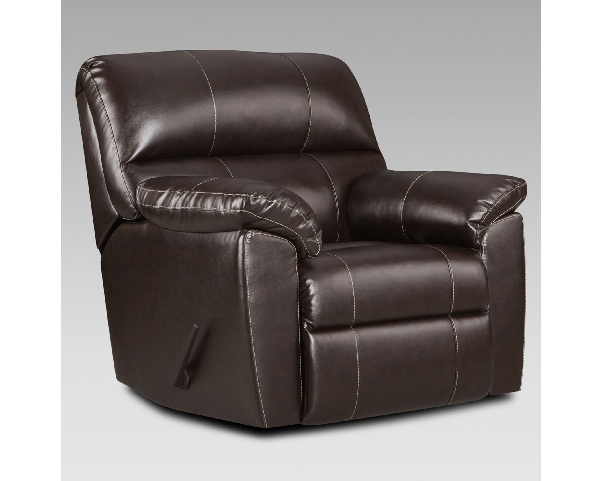2450 Austin Brown recliner chair with leather-look upholstery and manual reclining function