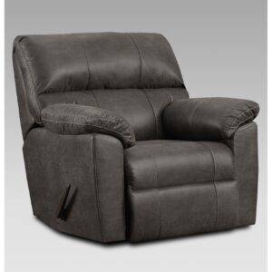 2450 Ash Grey recliner chair with soft upholstery and manual reclining function