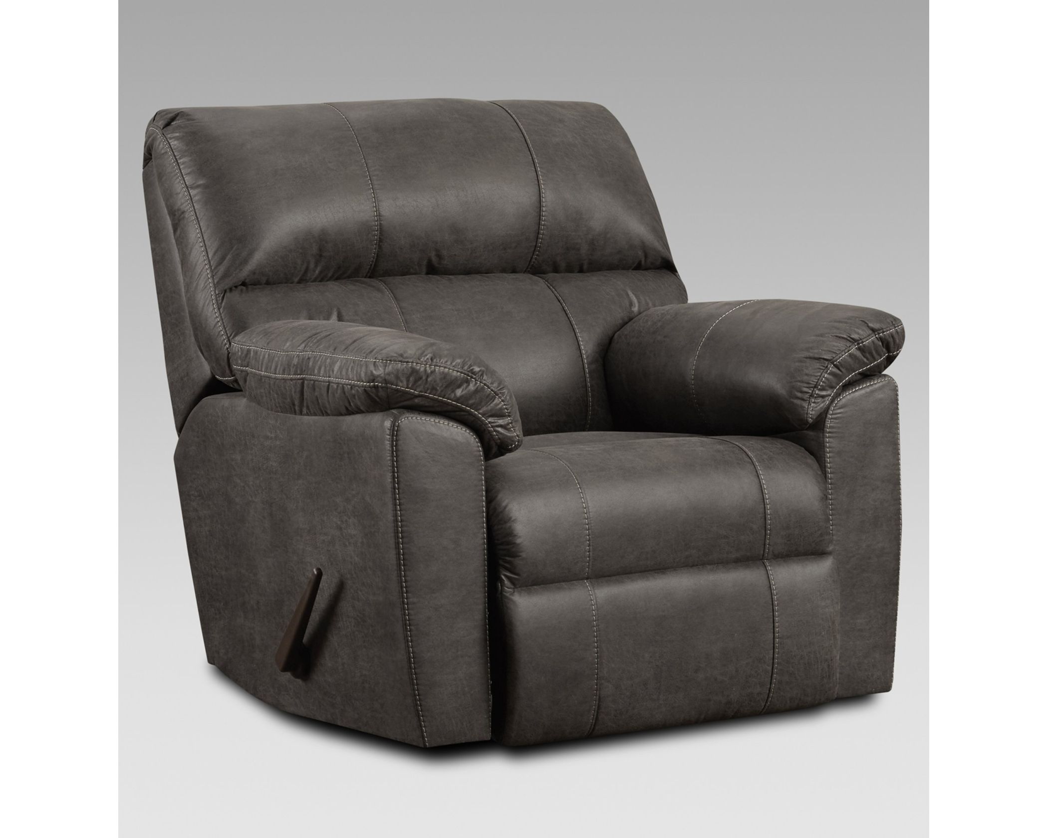 2450 Ash Grey recliner chair with soft upholstery and manual reclining function