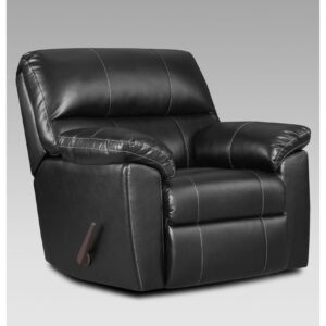 2450 Austin Black recliner chair with leather-look upholstery and manual reclining function