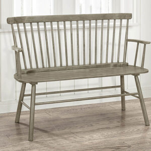 Jeremiah Grey spindleback wooden bench with classic farmhouse design