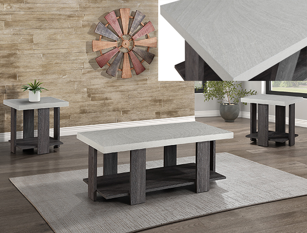 Boris 3-piece cocktail table set gray