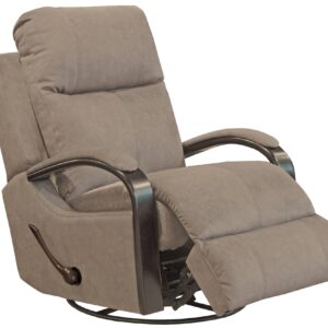 4703 Nile Portabella swivel glider recliner in suede-like fabric with plush cushioning and manual reclining function