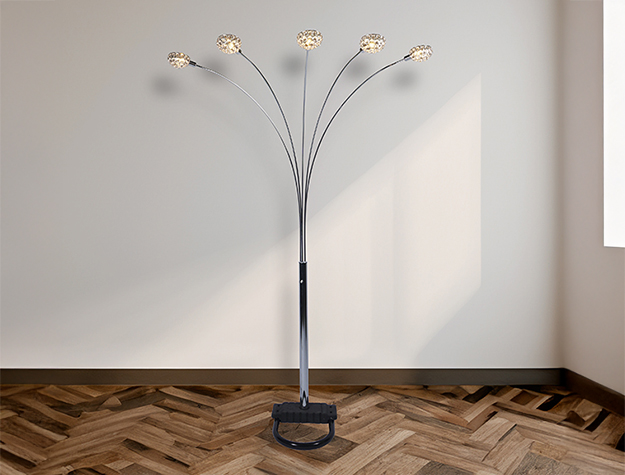 Half moon style floor lamp with arched multi-light design