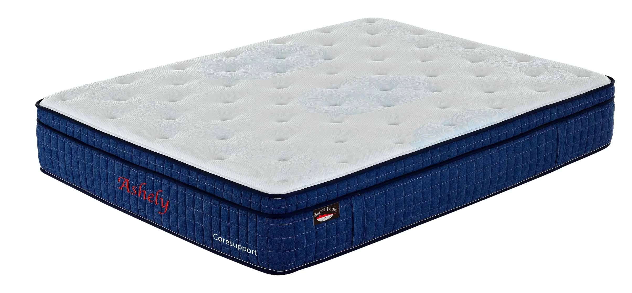super pedic ashley euro top mattress with pocket coils and cooling gel memory foam plush comfort