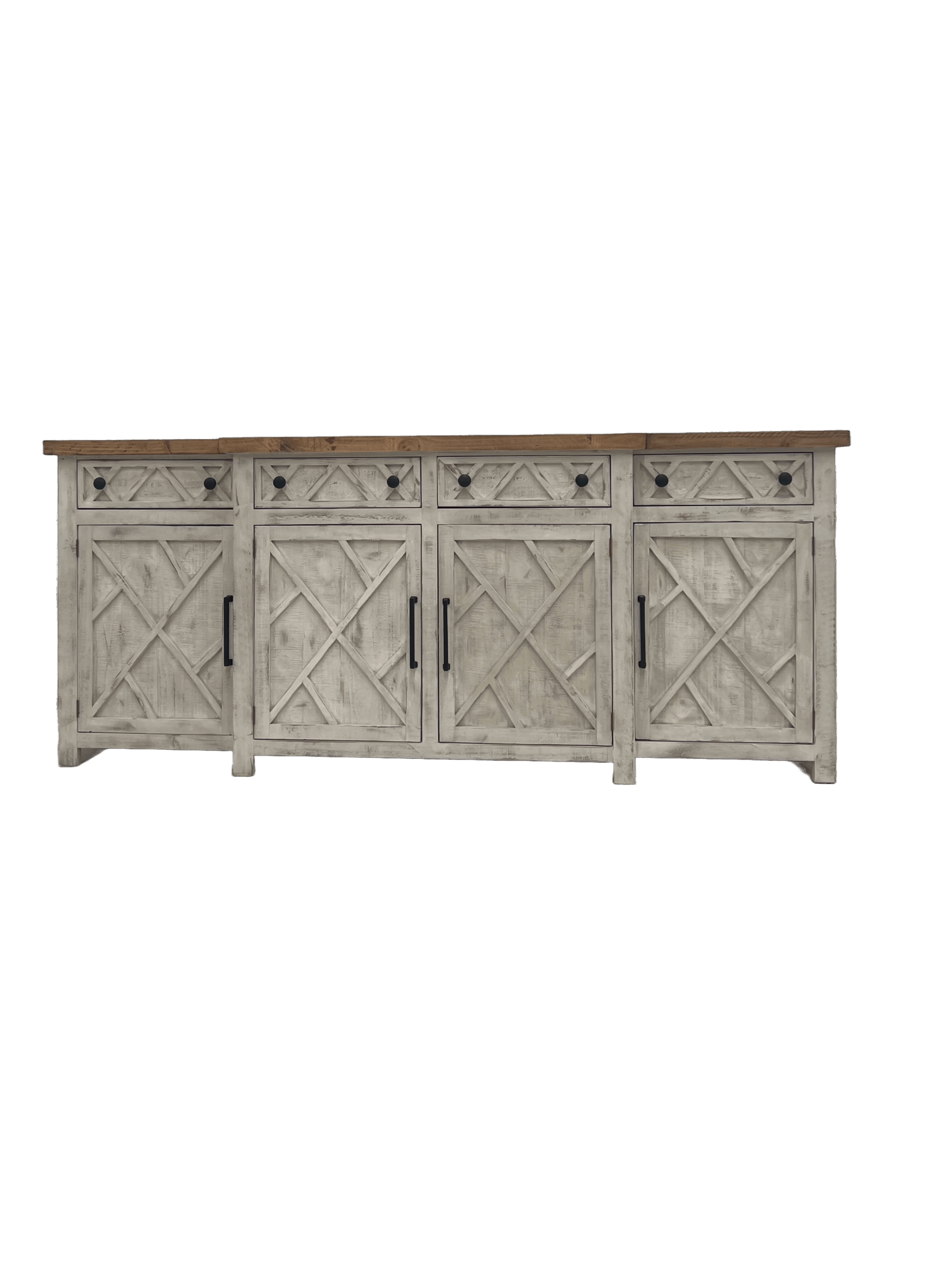 San Marcos 4-Door Sideboard – White Wash Finish