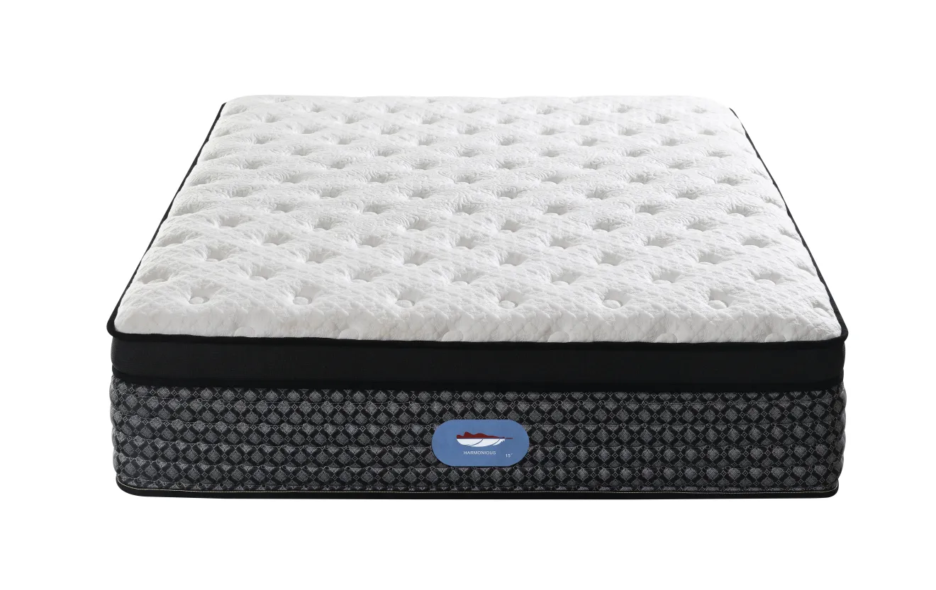 super pedic harmonious hybrid mattress 15 inch plush pillow top with supportive base