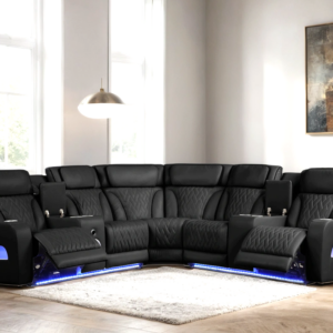 black power reclining sectional with headrest